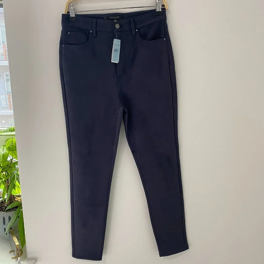 NEW Ann Taylor Purple Crushed Velvet Pants Size 10 Petite - Picture 4 of 7